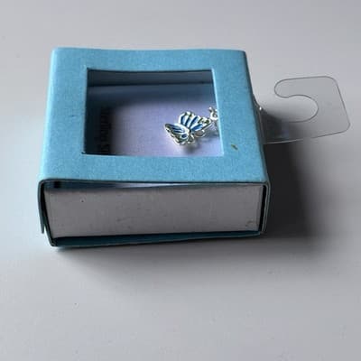 Vintage? Sterling Silver 925 Butterfly Enameled Charm Pendant NOS MACYS - Thumbnail 15
