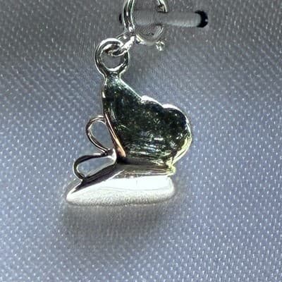 Vintage? Sterling Silver 925 Butterfly Enameled Charm Pendant NOS MACYS - Thumbnail 8