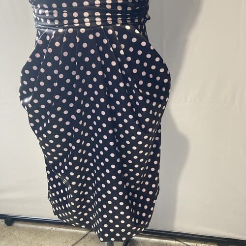 VTG Whimsy Goth Rockabilly PINUP Polka Dot Dress Party Formal Size 5 Tweeze Me - Thumbnail 11