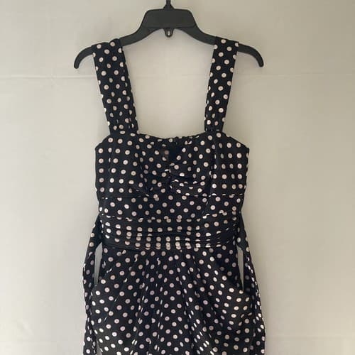 VTG Whimsy Goth Rockabilly PINUP Polka Dot Dress Party Formal Size 5 Tweeze Me - Thumbnail 8