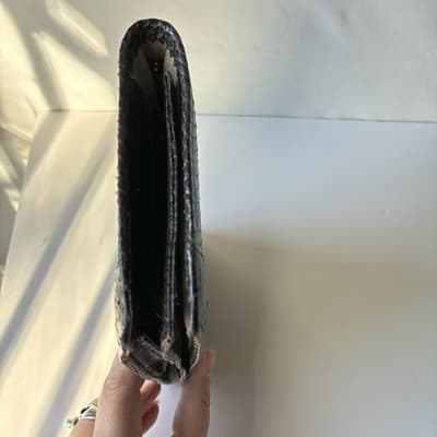 Vintage Brown Snakeskin Wallet Clutch Purse 70s 80s Retro Mob Wife Classic Chic - Thumbnail 13