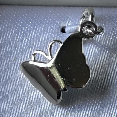 Vintage? Sterling Silver 925 Butterfly Enameled Charm Pendant NOS MACYS - Thumbnail 3