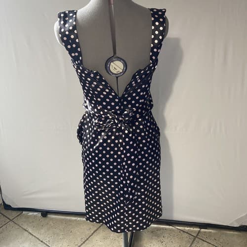 VTG Whimsy Goth Rockabilly PINUP Polka Dot Dress Party Formal Size 5 Tweeze Me - Thumbnail 2