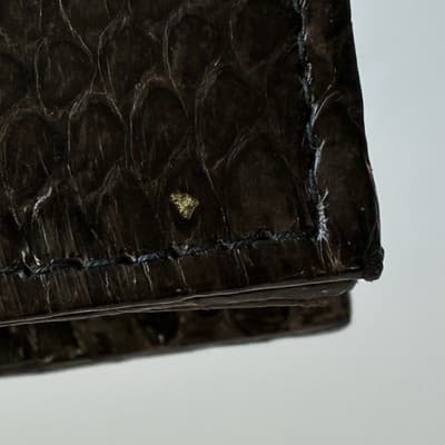 Vintage Brown Snakeskin Wallet Clutch Purse 70s 80s Retro Mob Wife Classic Chic - Thumbnail 21