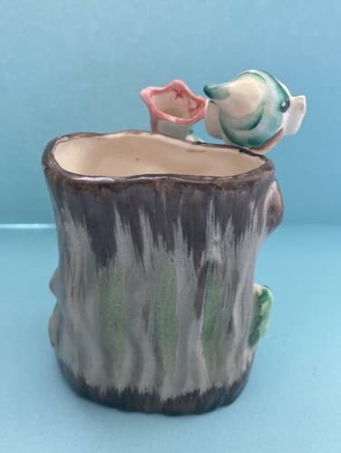 Vintage Forest Elf Ceramic Planter Fairy Core Cottage Core Pen Holder MCM Tulip - Thumbnail 2