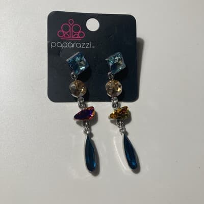 Paparazzi Jewelry Rock Candy Elegance Earrings- Multicolored Iridescent
