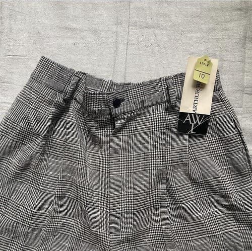 Vintage NOS Women’s Houndstooth Tapered Leg Pants XS-S Dark Academia Preppy Twee - Thumbnail 3