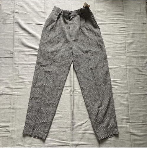 Vintage NOS Women’s Houndstooth Tapered Leg Pants XS-S Dark Academia Preppy Twee