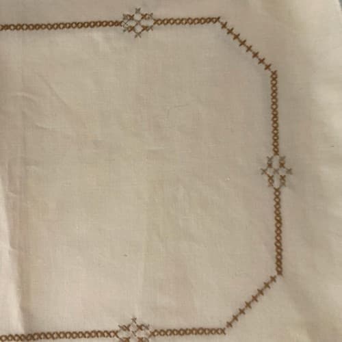 Vintage Homemade Handstitched Set of 4 linen/cotton Placemats 11.5in by 17.5 in - Thumbnail 14