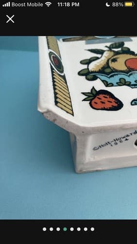 Vintage Holt Howard 1964 Ceramic Napkin Mail Holder MCM Vtg Kitchenware Signed - Thumbnail 4