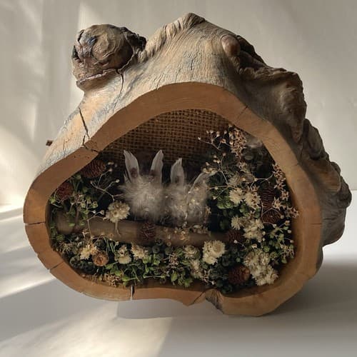 Vintage Nature Craft Owls Wood Diorama Wall Plaque Woodland Fairy Core Cottage - Thumbnail 8