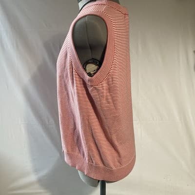 VTG Striped Knit Sweater Vest Womens XL Preppy Office Core Tennis Quiet Luxury - Thumbnail 9