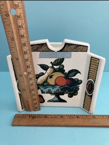 Vintage Holt Howard 1964 Ceramic Napkin Mail Holder MCM Vtg Kitchenware Signed - Thumbnail 2