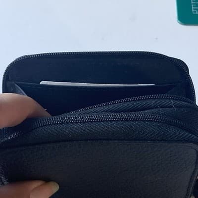 Buxton Black Genuine Leather Wizard Accordian Wallet Coins Small Leather Goods - Thumbnail 10