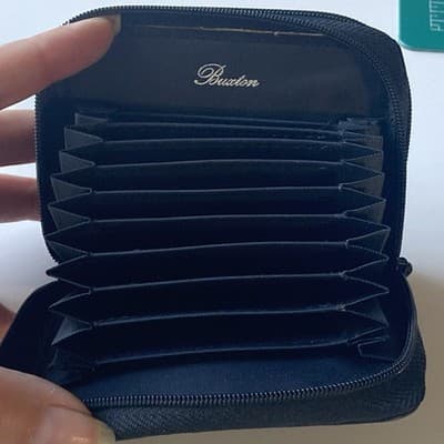 Buxton Black Genuine Leather Wizard Accordian Wallet Coins Small Leather Goods - Thumbnail 8