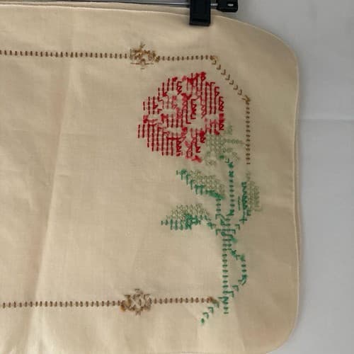 Vintage Homemade Handstitched Set of 4 linen/cotton Placemats 11.5in by 17.5 in - Thumbnail 17
