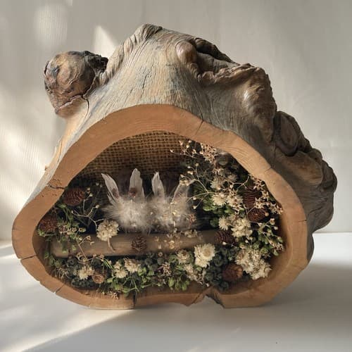 Vintage Nature Craft Owls Wood Diorama Wall Plaque Woodland Fairy Core Cottage - Thumbnail 6