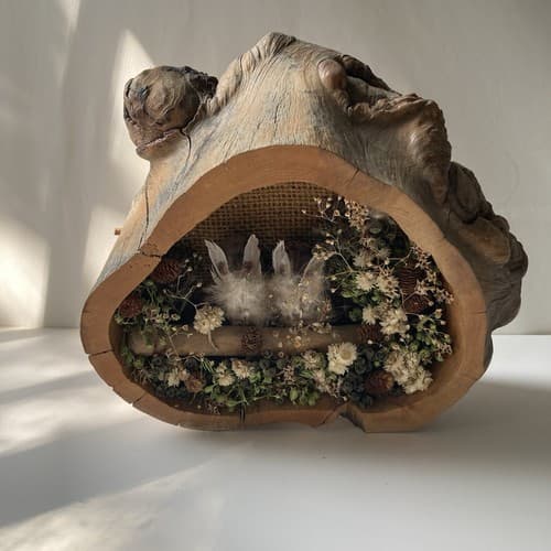 Vintage Nature Craft Owls Wood Diorama Wall Plaque Woodland Fairy Core Cottage - Thumbnail 15