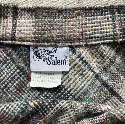 Vintage Tweed A-line Knee Length Skirt by Salem Womens S-M Academia Preppy Twee - Thumbnail 3