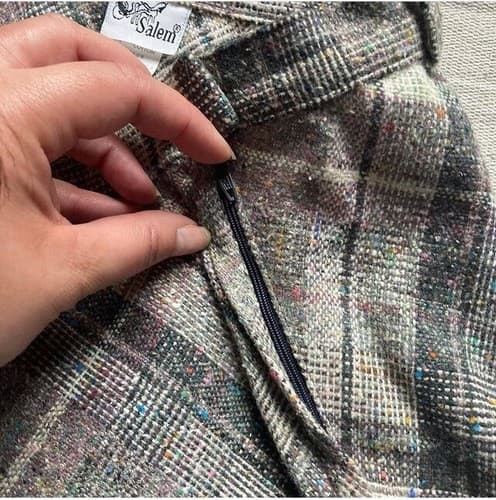 Vintage Tweed A-line Knee Length Skirt by Salem Womens S-M Academia Preppy Twee - Thumbnail 6