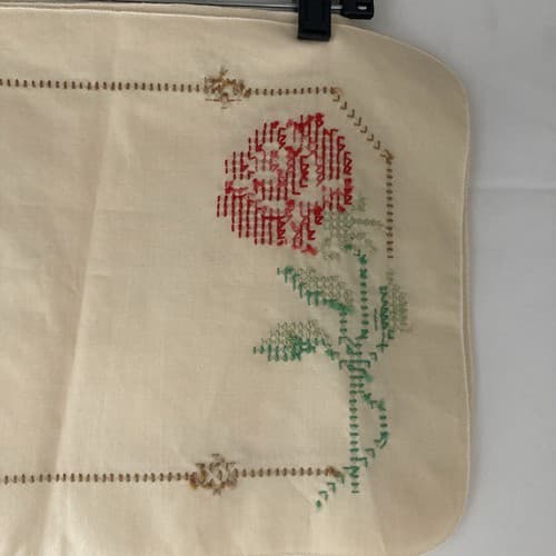 Vintage Homemade Handstitched Set of 4 linen/cotton Placemats 11.5in by 17.5 in - Thumbnail 19