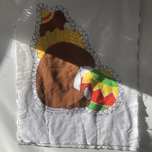 Vintage Cut & Sew Pattern Circus Bear Fabric Pillow Stuffed Animal Fabric Only - Thumbnail 11