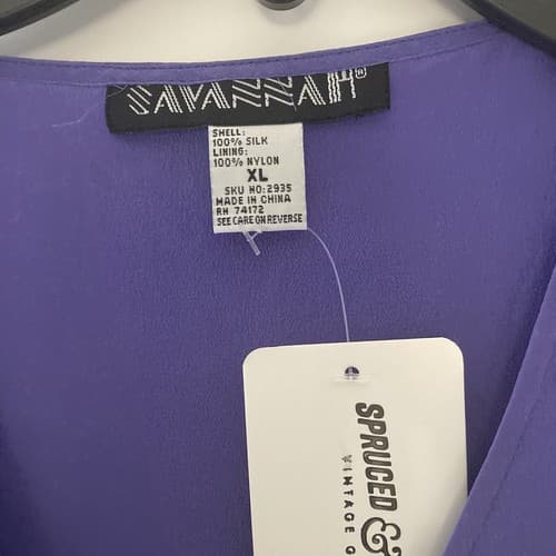 VTG 90s Silk Vest Women’s XL Festival Purple Boho Minimalist Chic Office Siren - Thumbnail 5