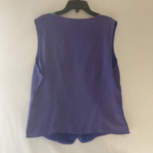 VTG 90s Silk Vest Women’s XL Festival Purple Boho Minimalist Chic Office Siren - Thumbnail 3