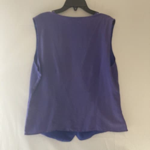 VTG 90s Silk Vest Women’s XL Festival Purple Boho Minimalist Chic Office Siren - Thumbnail 11