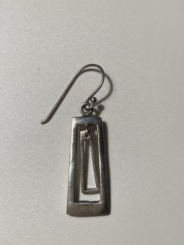 Vintage Sterling Silver 925 Drop Earring SINGLE Modernist Minimal Articulated
