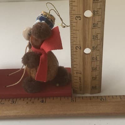 Vintage Handmade Craft Christmas Ornaments Lot of 2 Cute Retro Home Santa Head - Thumbnail 8