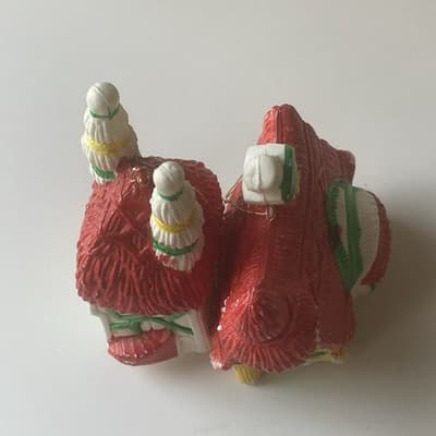 Vintage Blow Mold Christmas Ornaments Houses Lot of 2 MCM Kitschy Retro VTG XMAS - Thumbnail 12