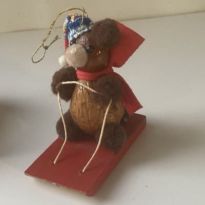 Vintage Handmade Craft Christmas Ornaments Lot of 2 Cute Retro Home Santa Head - Thumbnail 13