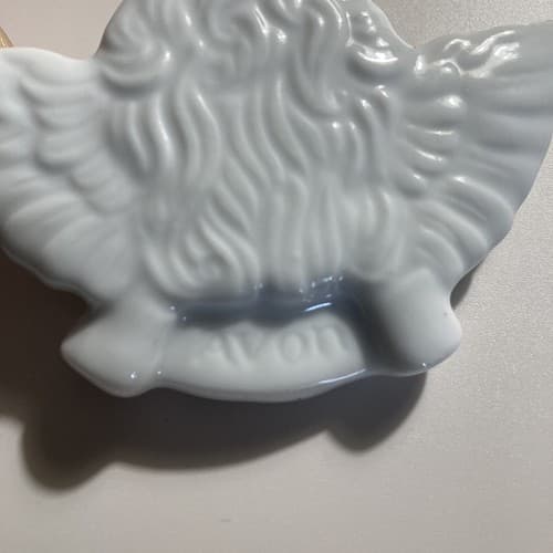 Vintage 1982 Avon Christmas Remembrance Porcelain Angel Cherub Ornament Japan - Thumbnail 4
