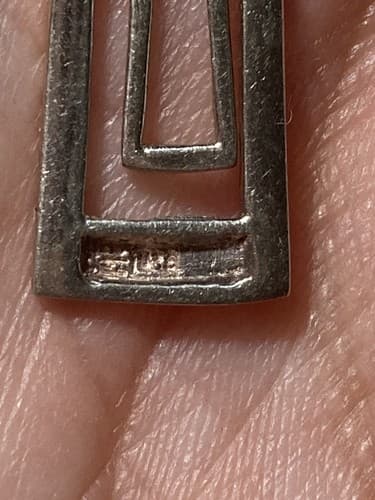 Vintage Sterling Silver 925 Drop Earring SINGLE Modernist Minimal Articulated - Thumbnail 5