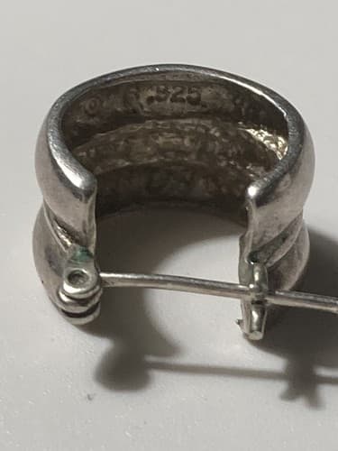 Vintage Sterling Silver 925 Hoop Earring SINGLE Modernist Minimalist Classic - Thumbnail 3