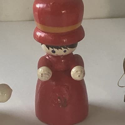 Vintage Christmas Wood Hand Painted Ornaments 10 Piece Lot 80s 90s Folk Retro - Thumbnail 19