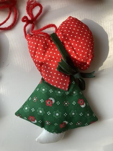 Vintage Christmas CALICO Patchwork Ornaments Set Of 4 Vtg Xmas 70s 80s Hand Made - Thumbnail 11