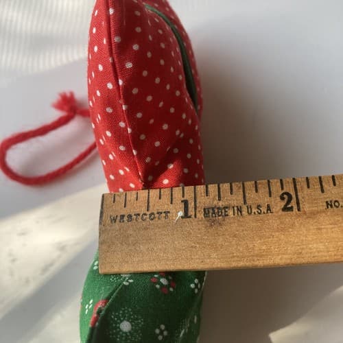 Vintage Christmas CALICO Patchwork Ornaments Set Of 4 Vtg Xmas 70s 80s Hand Made - Thumbnail 9