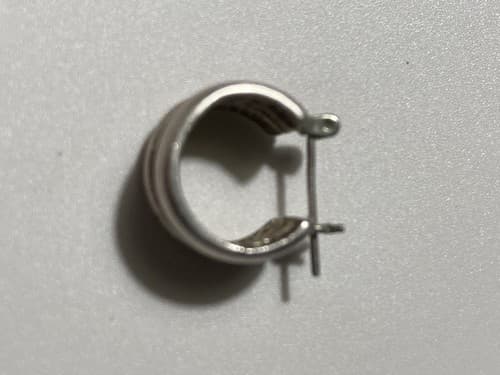 Vintage Sterling Silver 925 Hoop Earring SINGLE Modernist Minimalist Classic - Thumbnail 6