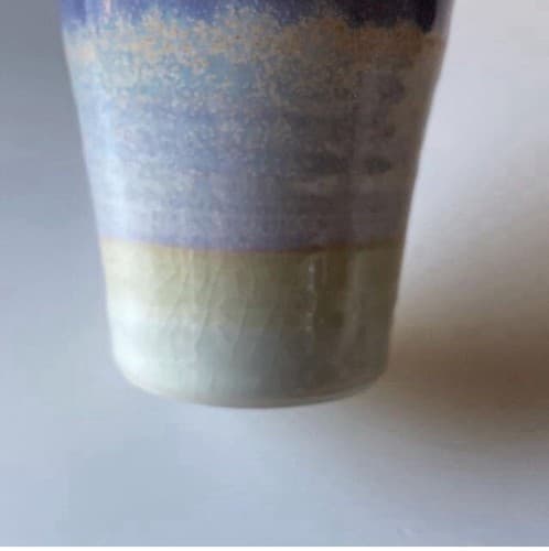 Vintage Drip Glazed Pastel Watercolor Pottery Vase Studio Pottery Boho Post Mod - Thumbnail 6