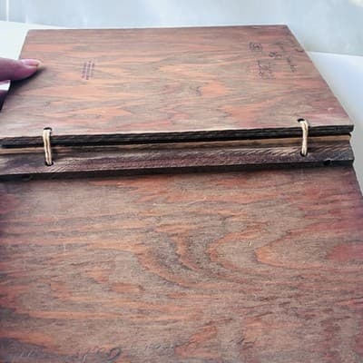 Vintage Wood Book Journal Cover Southwestern Mexican Sombrero Man Folk Art Retro - Thumbnail 17