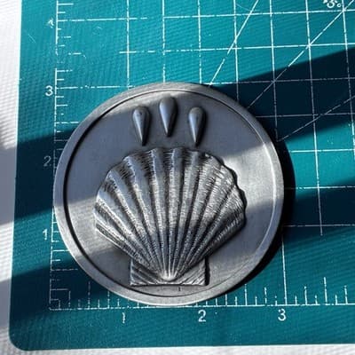 Vintage Lutheran Brotherhood Baptismal Medal Coin Pewter 3in Baptism Celebration - Thumbnail 4
