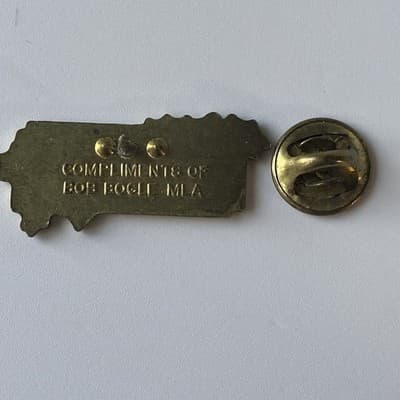 Vintage XMAS Enameled Brass Pin Merry Christmas Happy New Year Bob Bogle MLA - Thumbnail 7