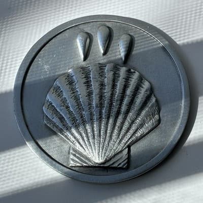 Vintage Lutheran Brotherhood Baptismal Medal Coin Pewter 3in Baptism Celebration