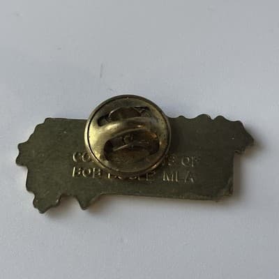 Vintage XMAS Enameled Brass Pin Merry Christmas Happy New Year Bob Bogle MLA - Thumbnail 2