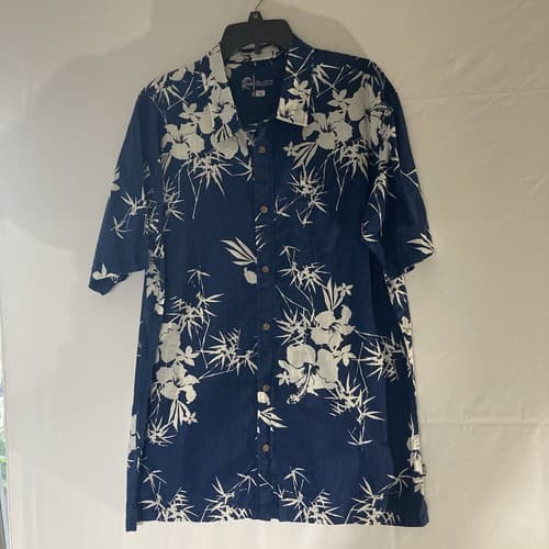 O’Neill XL Men’s Button Up Navy Floral Hibiscus Hawaiian Cotton Shirt