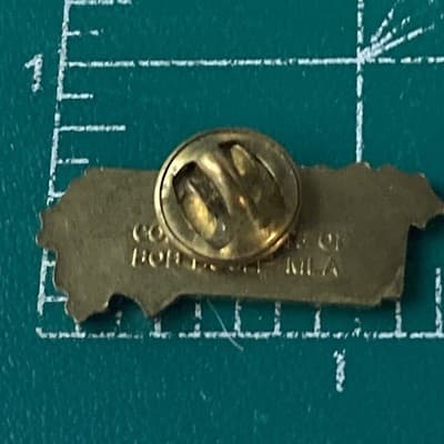 Vintage XMAS Enameled Brass Pin Merry Christmas Happy New Year Bob Bogle MLA - Thumbnail 4