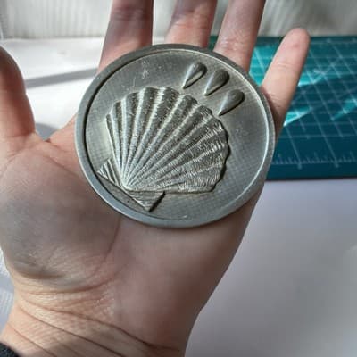 Vintage Lutheran Brotherhood Baptismal Medal Coin Pewter 3in Baptism Celebration - Thumbnail 5