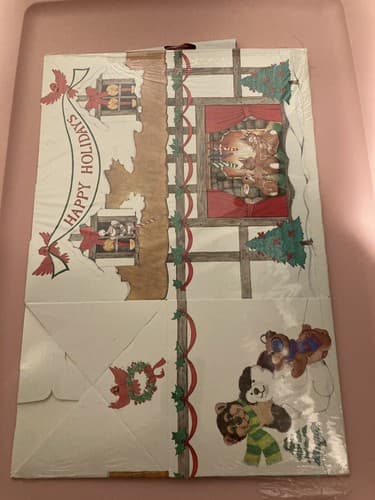 Vintage American Greetings Christmas Cloverleaf Lane Gift box. NOS 9x5x8 3/4 USA - Thumbnail 3